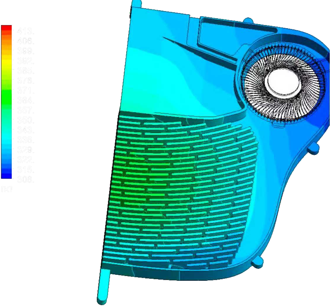 4500rpm 转速与 140W 功率温度分布